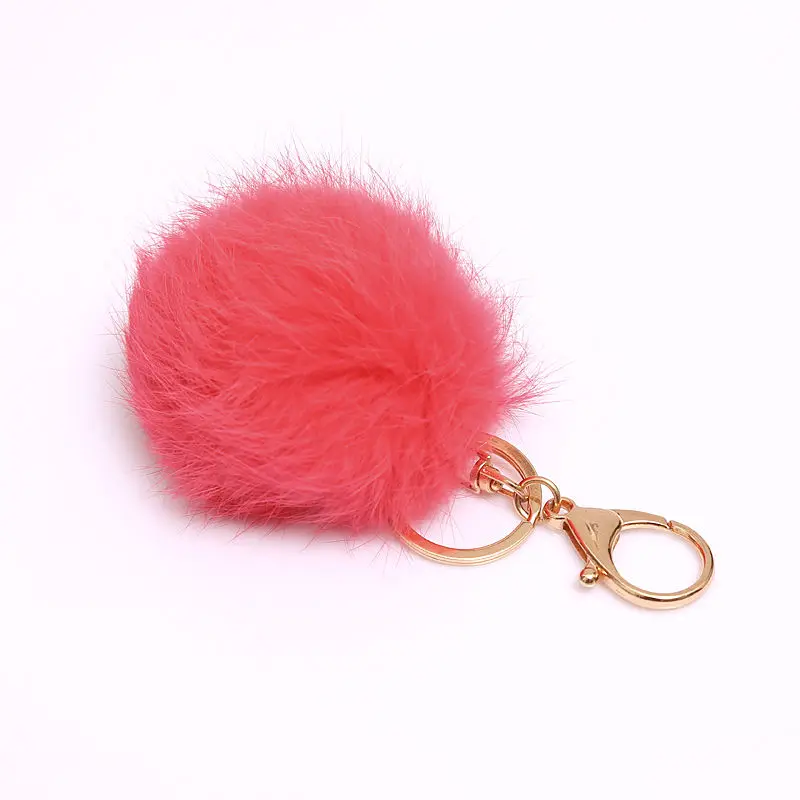 Оптовая продажа 8 см брелок с шариком из натурального кроличьего меха помпоном
