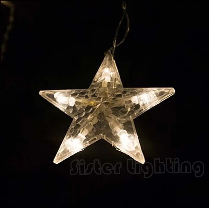 Гирлянда занавеска со звездами 220 В рождественское Новогоднее украшение