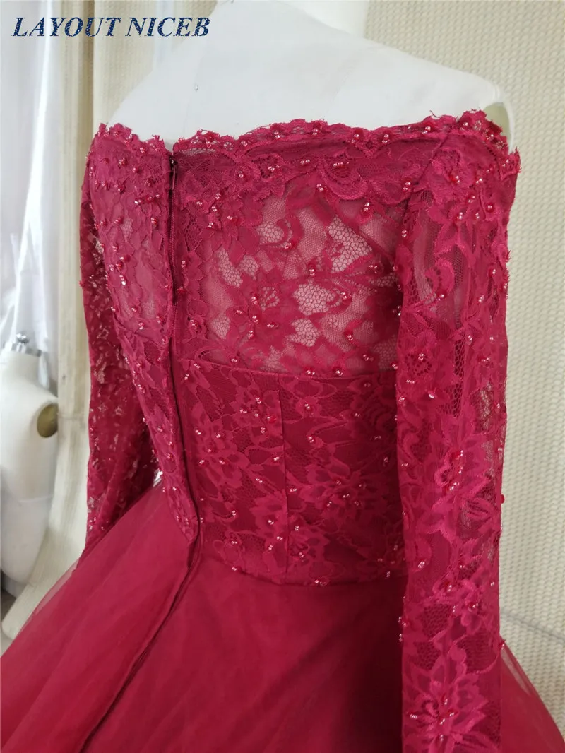 Vestido De Novia 2018 романтическое красное вечернее платье с открытыми плечами и