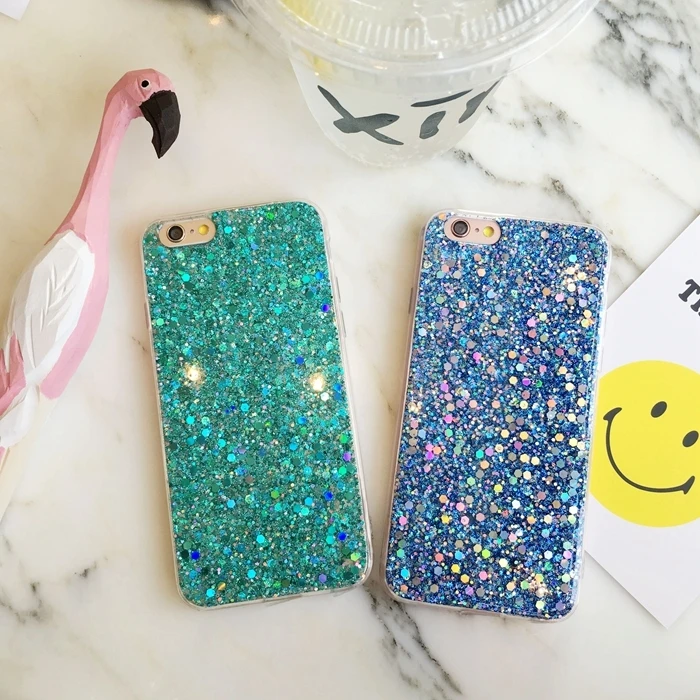 Gimfun розовый синий блестящий чехол для телефона IPhone X мягкий Tpu Прозрачный 5 6 7 8 XS MAX