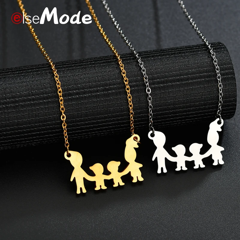Ожерелье ELSEMODE из нержавеющей стали для мамы сына семьи|Ожерелья с подвеской| |