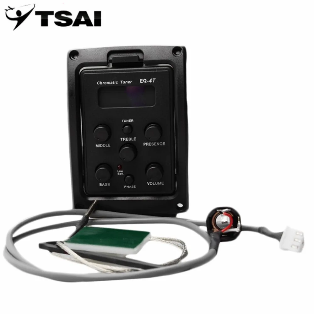 Цай 4 полосный эквалайзер Эквалайзер акустическая Гитары предусилитель пьезо
