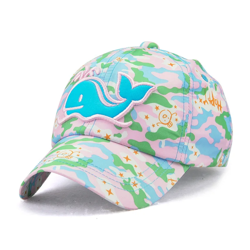 [JAMONT] Детская летняя кепка Snapback бейсбольная s камуфляжная от солнца с дельфином