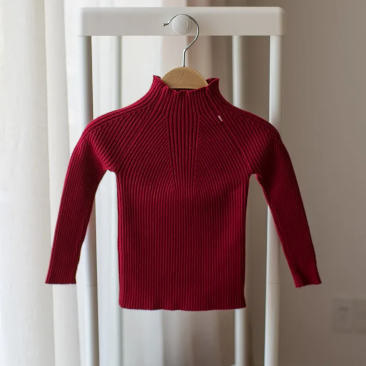 Детский свитер из 100% хлопка в Корейском стиле зимняя цветная рубашка для девочек