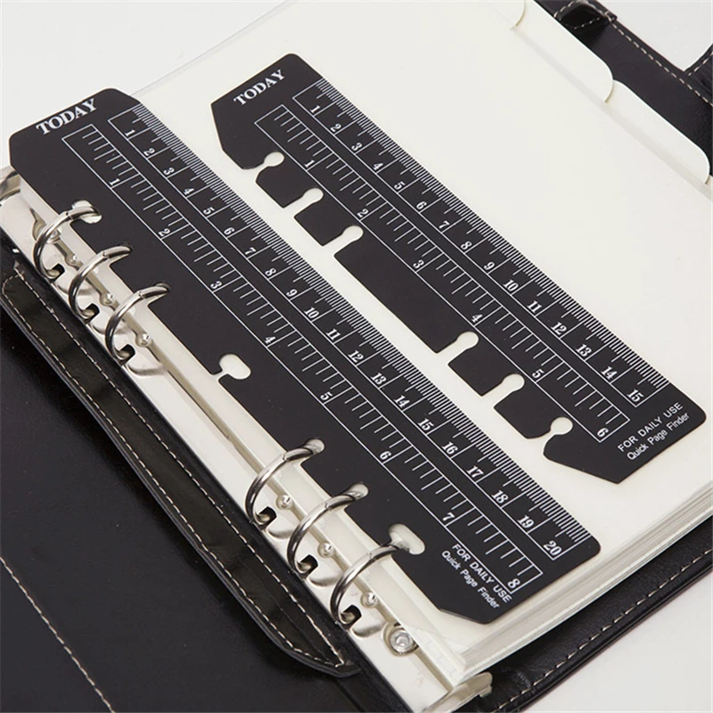 5Pcs A5A6 Bookmark Rulers Back White Color for Binder Planner Notebooks Office School Index Ruler Accessories|bookmark ruler|spiral rulerpvc ruler |