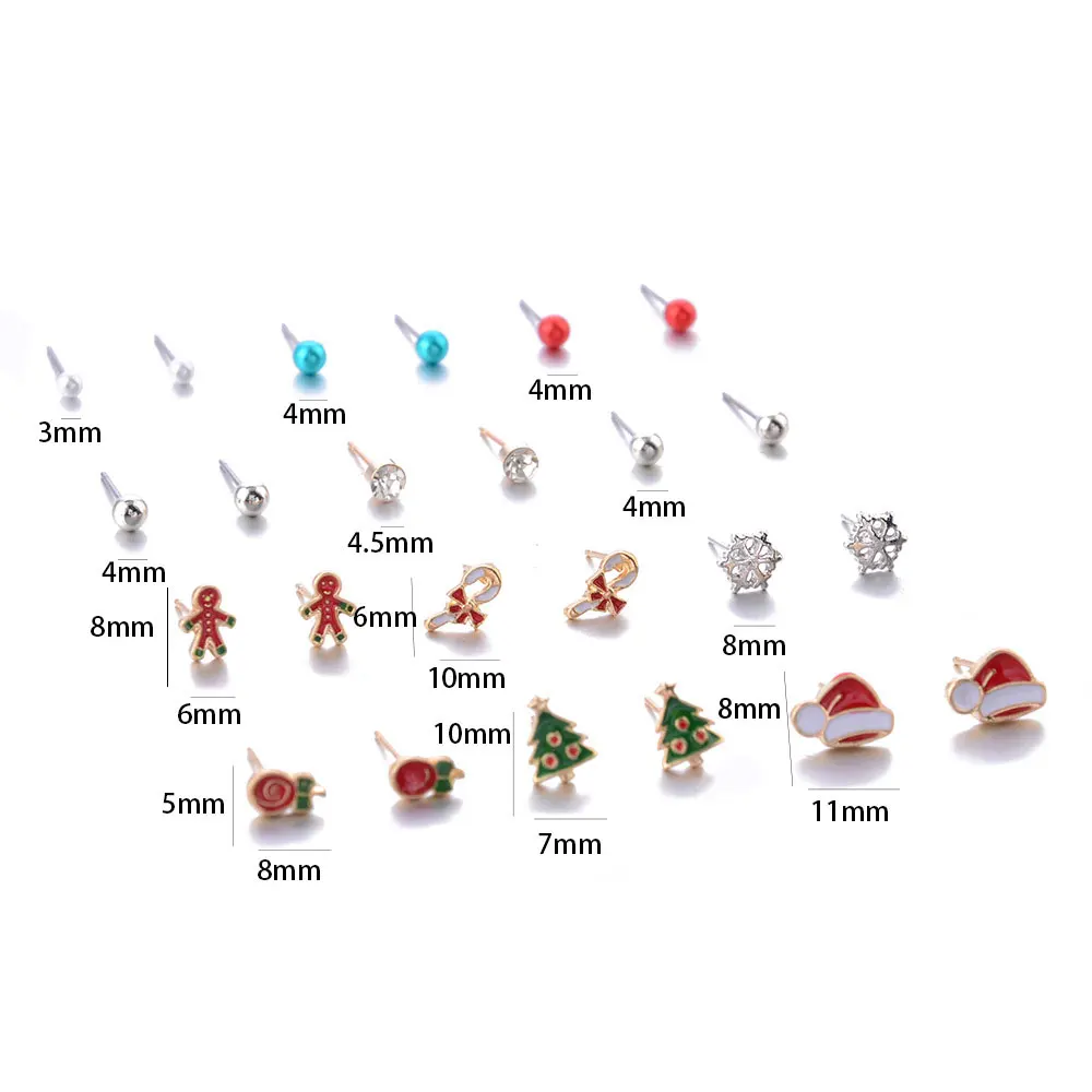 DoreenBeads серьги-гвоздики в рождественской тематике ювелирное изделие X'mas Tree Hat Sock