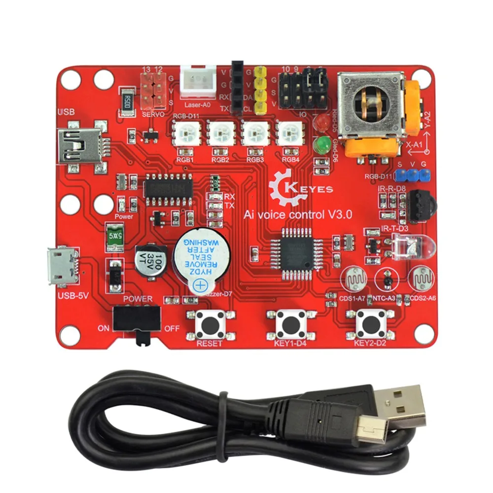 Плата голосового управления Ai V3.0 для Arduino ATMEGA328P-AU порт mini USB последовательного