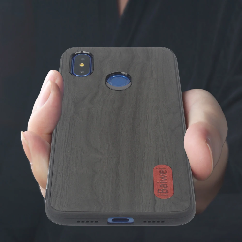 Новый ретро отделка под дерево чехол для телефона Xiaomi Mi 8 Роскошный из мягкого ТПУ