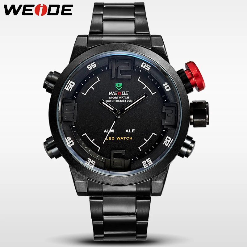 2018 Мужские Оригинальные брендовые цифровые часы WEIDE из нержавеющей стали