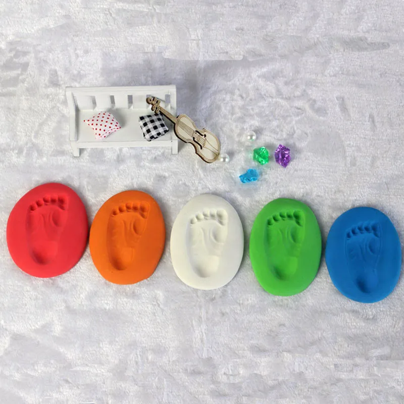 1 шт.. Детские сувениры ручной работы с принтом отпечатка ноги сухой мягкой глины