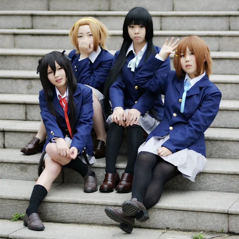 K on Hirasawa Yui Адзуса Накано Akiyama Mio Хэллоуин Косплей Костюмы Зимняя школьная форма