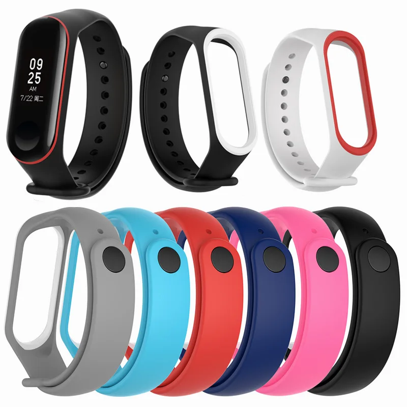 Силиконовый смарт браслет для Xiaomi Mi Band 4 ремешок наручных часов band 3 спортивный