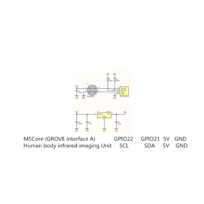MLX90640 M5Stack серии тепловая камера модуль 32*24 MCU90640 инфракрасный тепловизионный сенсор модуль MLX90640BAA mlx90640ab