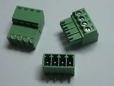 

150 pcs Screw Terminal Block Connector 3.81mm Angle 4 pin Green Pluggable Type