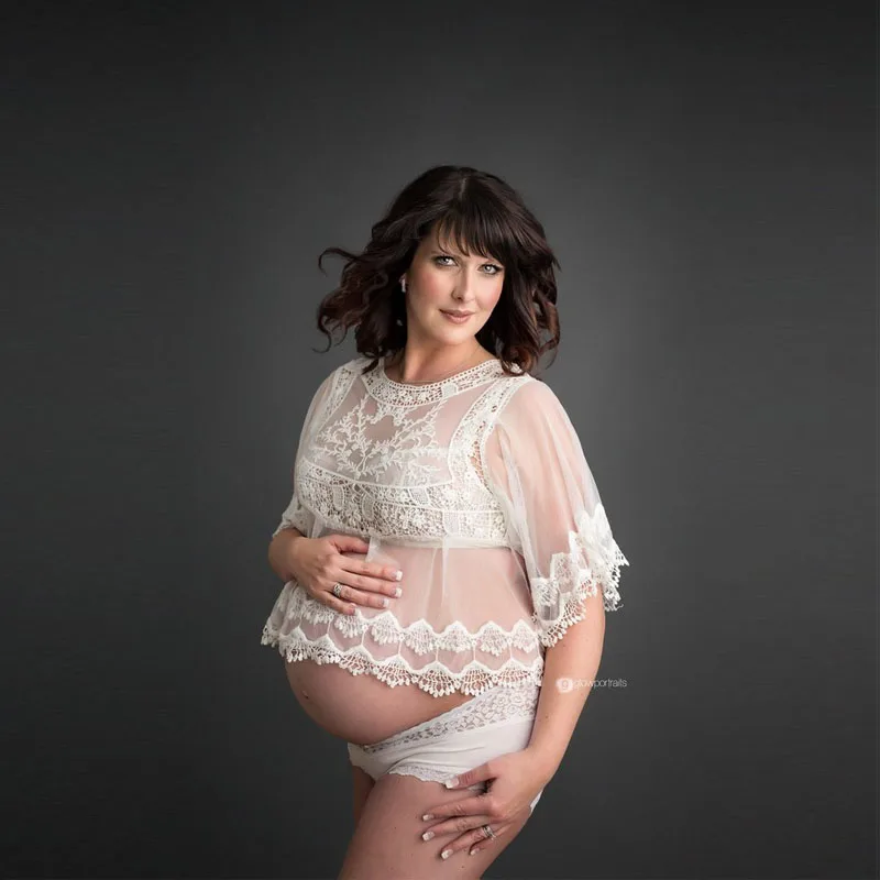

Womens Sexy Lace White Casual Short Dress Maternity Dresses For Photo Shoot Pregnant Photoshoot Photography Props Clothes
