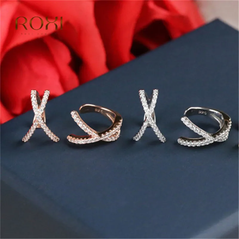 Серьги-клипсы Кафф без прокола серьги с микрозакрепкой из фианита клипсы