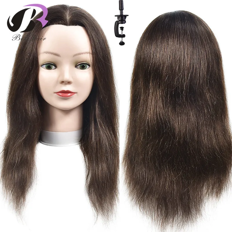 Free Shipping 40cm Female Mannequin Head With Hair For Hairstyles Practice Training Doll Manikin Head For Salon Do Hairdressing