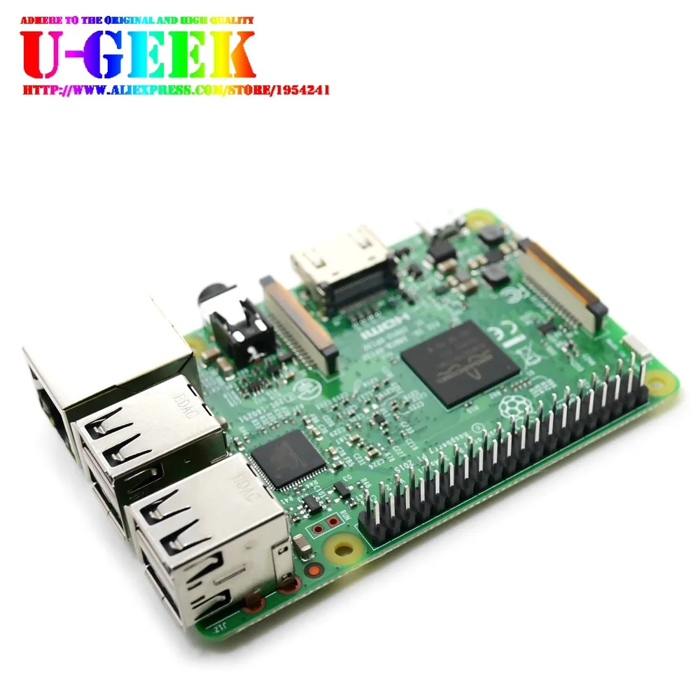 RS оригинальный Raspberry Pi 3 Model B 1 ГБ RAM четырехъядерный процессор 2 ГГц 64 бит с WiFi и