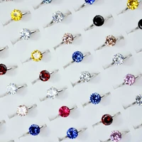 10pcs fashion 1 2 carat aaa zircon engagement rings lots for women girls wedding ring austrian crystal jewelry wholesale lr4060
