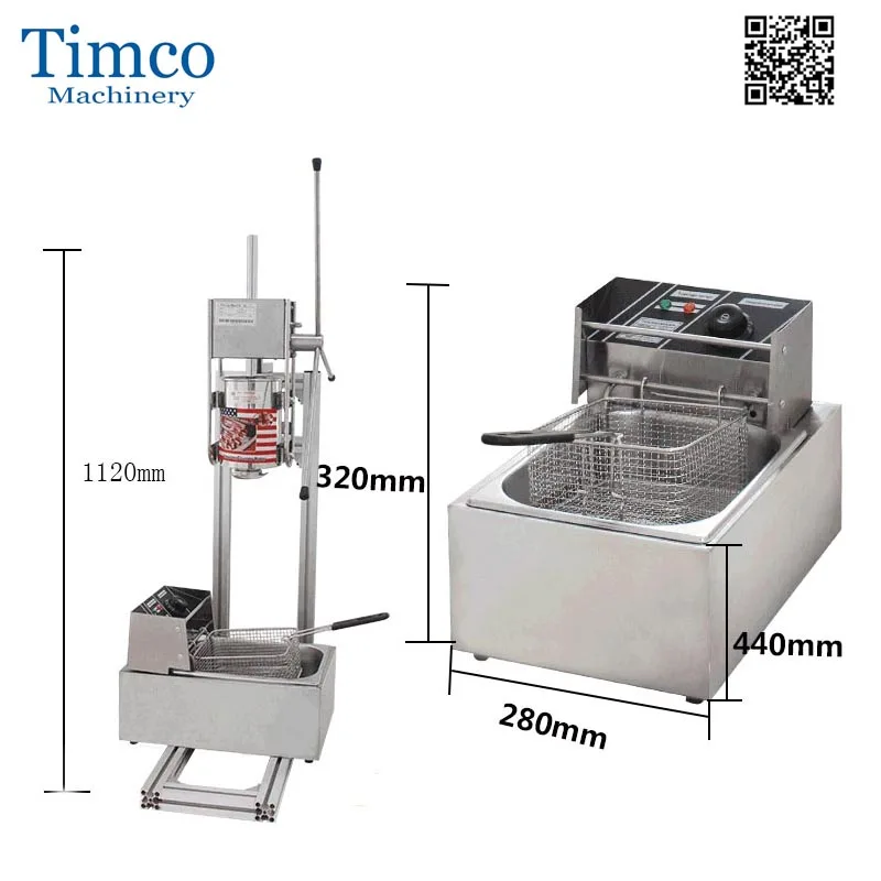 TIMCO Spanish Churro Maker Machine 3L with Electric Fryer 6L | Бытовая техника