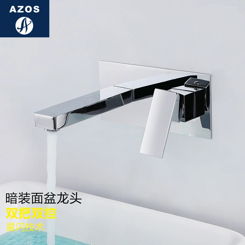 Azos In wall кран сплит умывальник латунный хромированный переключатель холодной и