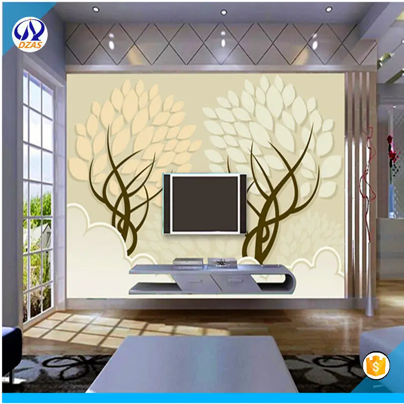 2018 Large Murals Wallpapers living room sofa TV background no stereo 3D AS-CX abstract tree Simplicity mural | Обустройство дома