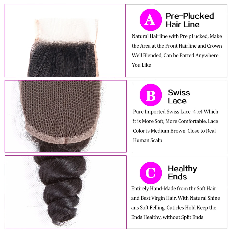 X Elements Hair 100% перуанские человеческие волосы 3 пучка с закрытием свободные