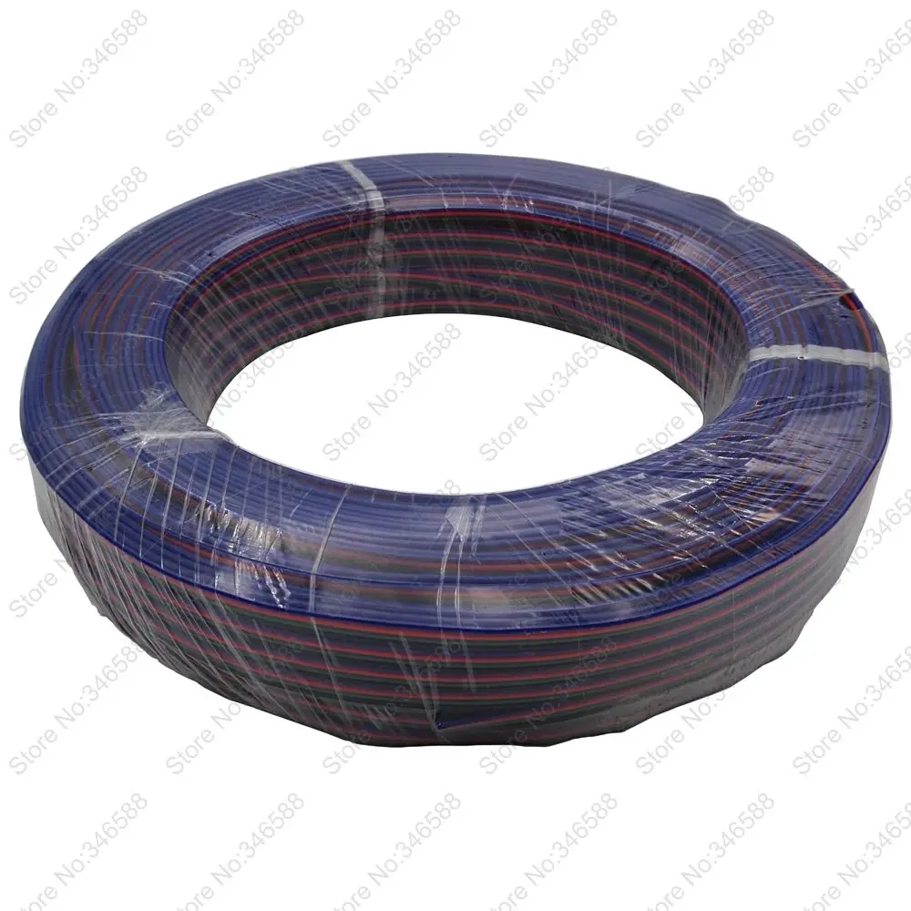 10 м 4 контакта RGB удлинительный кабель разъем 22AWG + черный провод шнур для 5050/3528