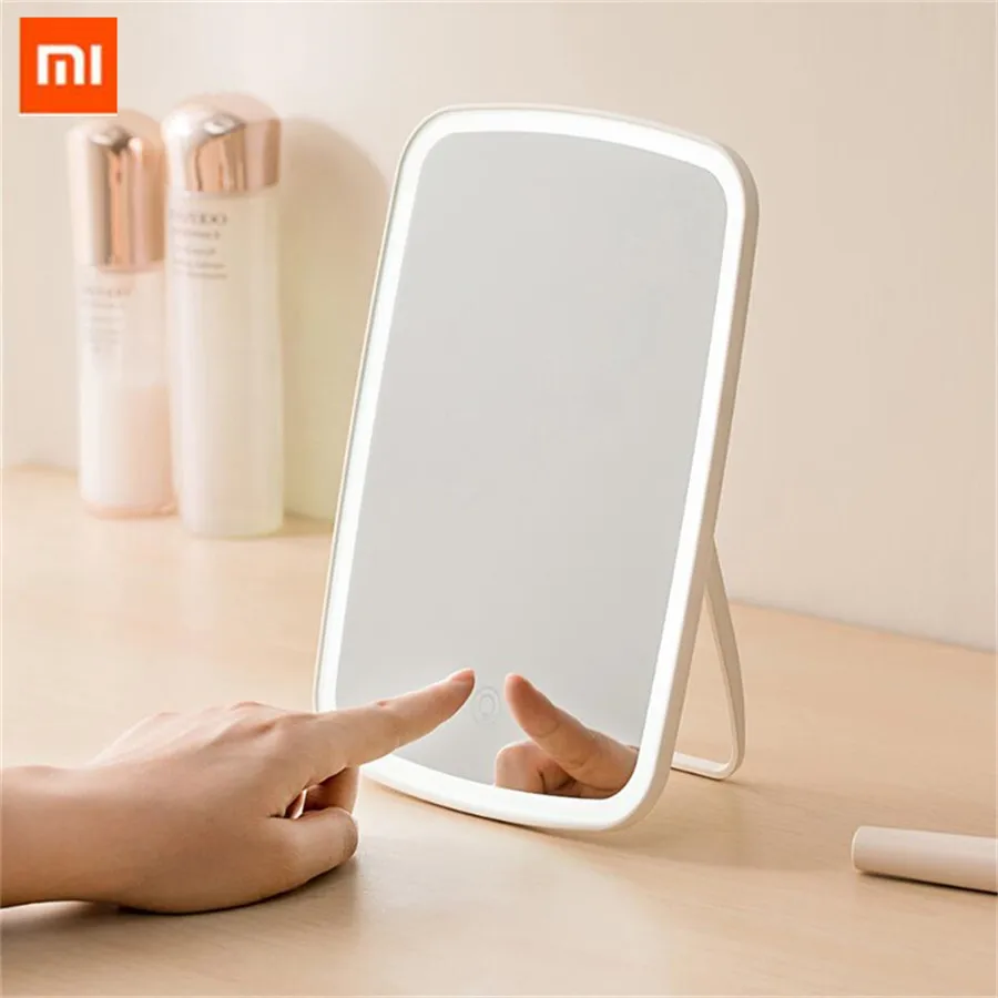 xiaomi Mijia Умный интеллектуальный портативный косметический зеркальный Настольный светодиодный светильник, портативный складной светильник, зеркальный столик для общежития