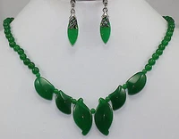 exquisite real green jade necklace earring fashion set aaa style 100 natural jade noble fine jewe