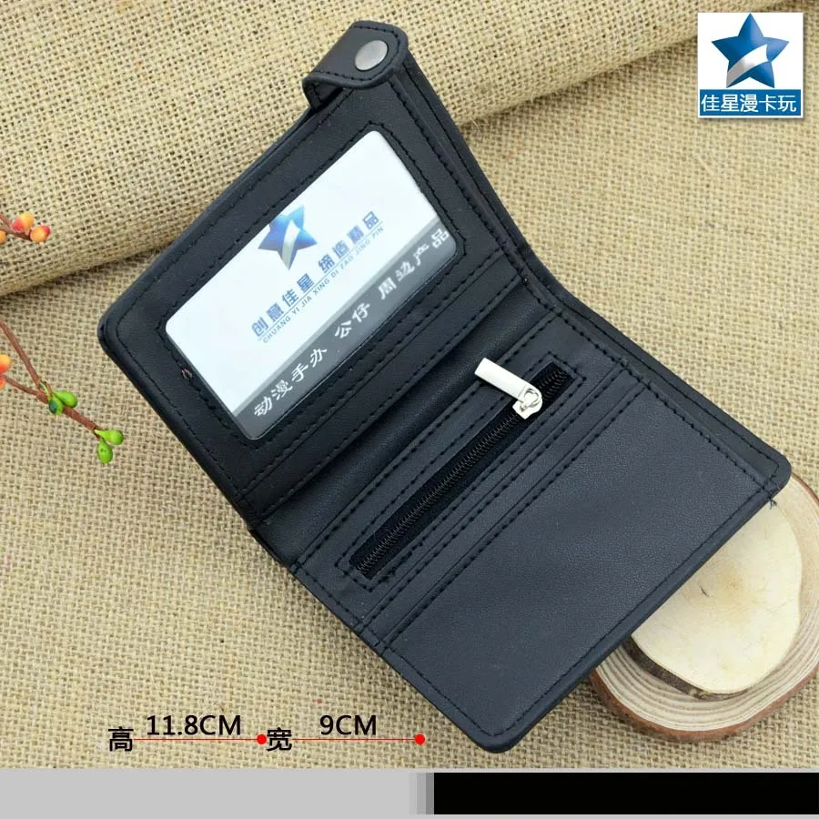 Короткий кожаный кошелек из аниме черная стрельба по рок украшающий черный kuking