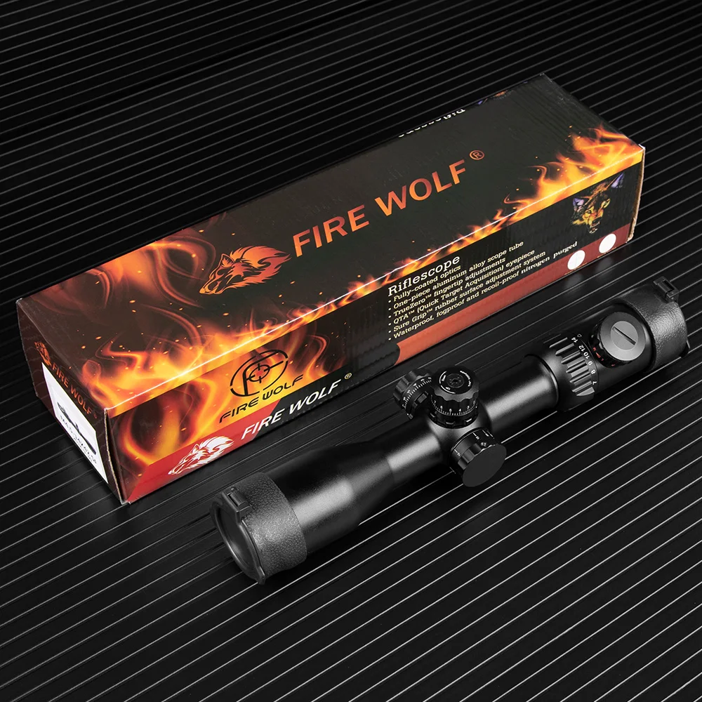 

FIRE WOLF Mil-Dot Reticle Red Green illumination 4.5-14x42 SF Tactical Rifle Scope Adjustable Objective Lens Airsoft