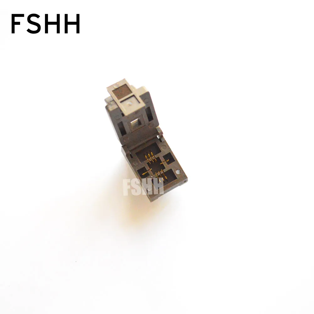 FSHH QFN6 WSON6 DFN6 MLF6 IC Test Socket Pitch=0.65mm Size=5x5mm