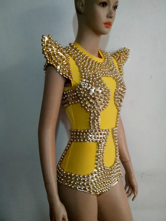 Christmas Style Women New Sexy Red Bodysuit White Fluff Big Coat Set Nightclub Party Stage Wear Dancer Singer Bling Costume