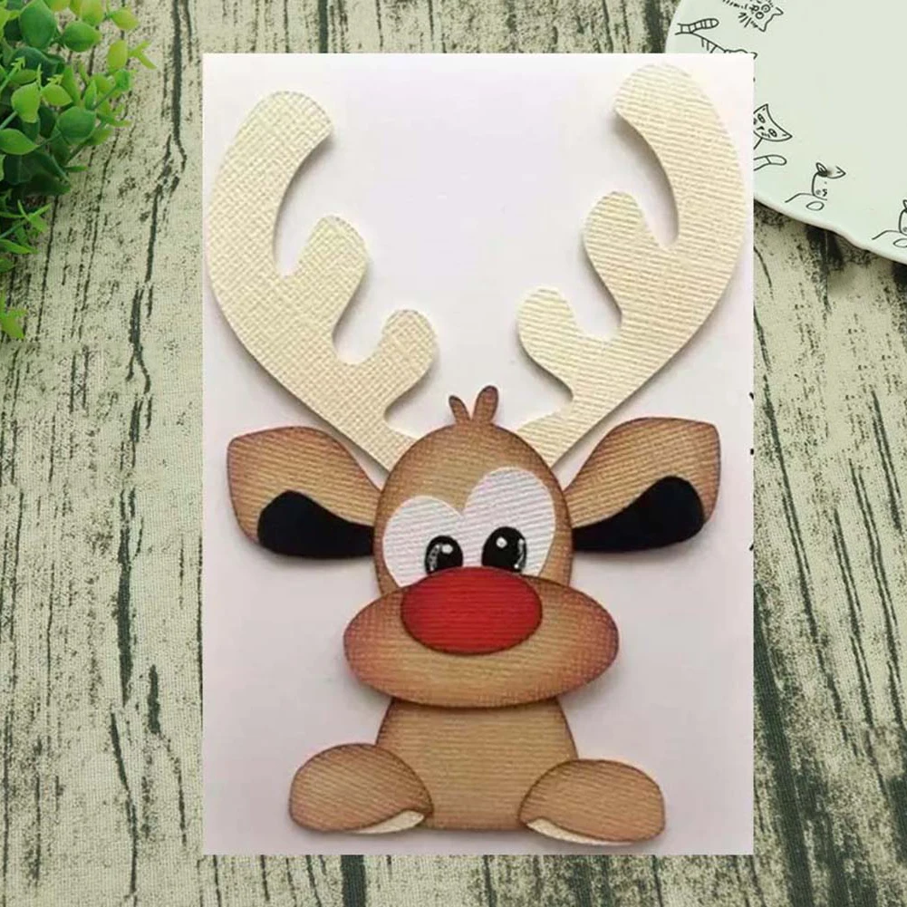 1 Set Deer Elk Design Carbon Steel Cutting Dies DIY Scrapbooking Emboss Paper Embossing Tool Cards Album Stencil Easy to Use | Дом и сад