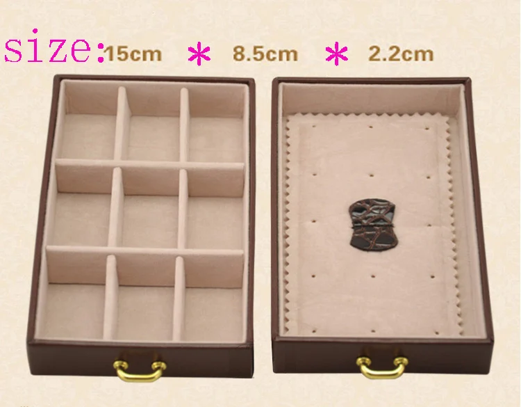 Бесплатная доставка Большая 4 слойная Роскошная pu черная коробка ювелирных