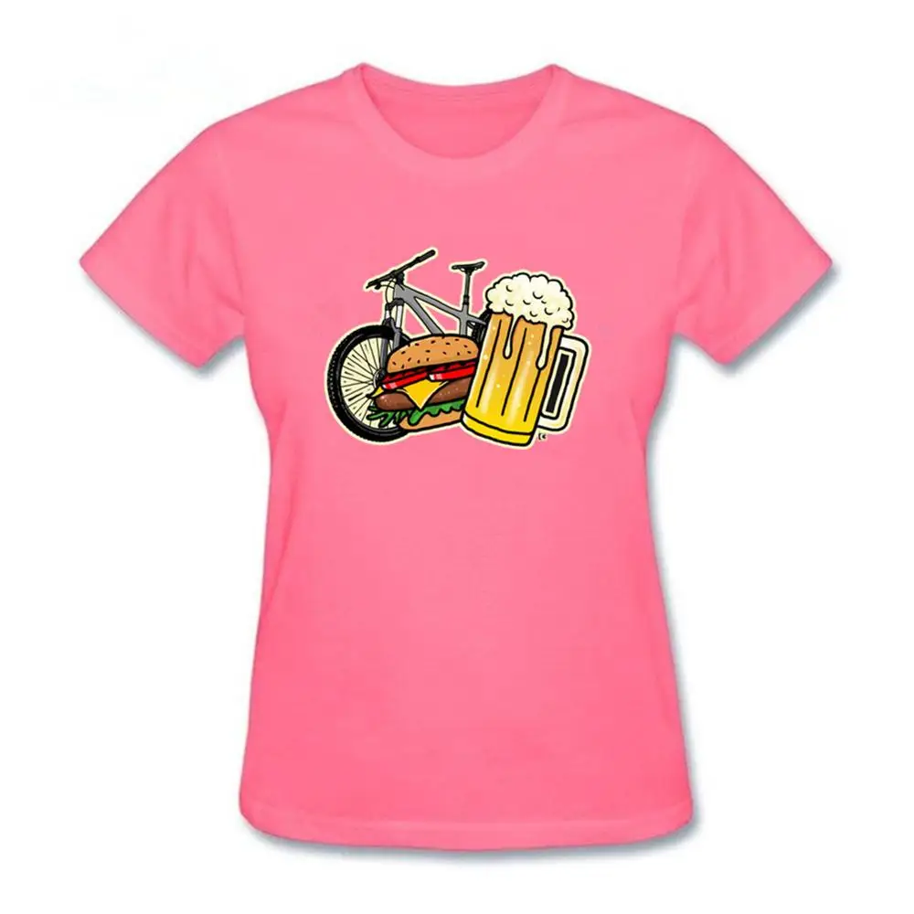 Футболка для горного велосипеда футболка с изображением бургера и пива Женская