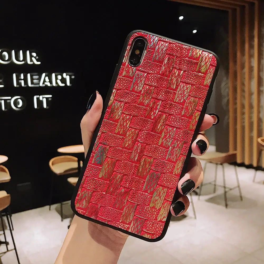 Чехол для телефона HAISSKY Waven с рисунком iPhone XS Max XR X 10 ультратонкий кожаный