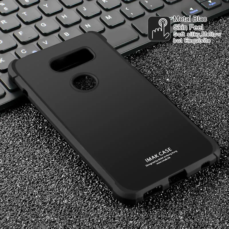 IMAK Для LG V30 чехол для LG V30 чехол Противоударная мягкая Задняя накладка чехла из ТПУ для LG V30 H930 V30 Plus чехол для телефона s - Цвет: Metal Black