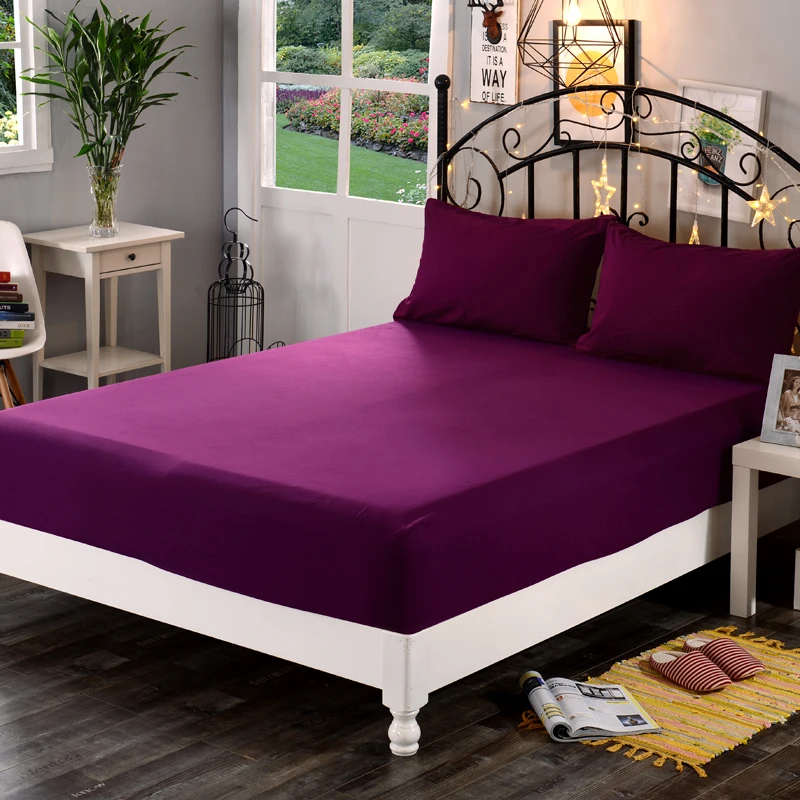 1 шт. супермягкая однотонная натяжная простыня из 100% полиэстера наматрасник с