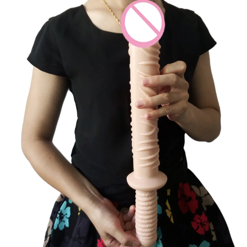 42 см супер длинный фаллоимитатор с ручкой гигантская телесная Реалистичная секс