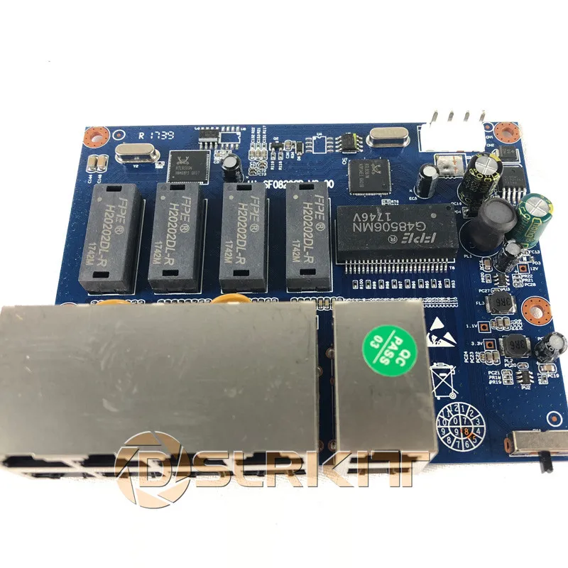 DSLRKIT 2 гигабитный 8 PoE выключатель инъектор 52V 2.3A 120W Ethernet 1000 Мбит/с 250 Метр