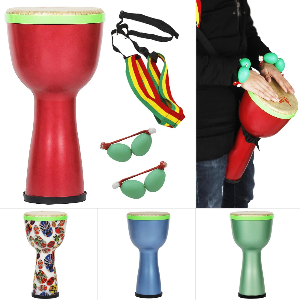 8 дюймов Африканский барабан ABS материал легкий дизайн Djembe с шейкер яйца и