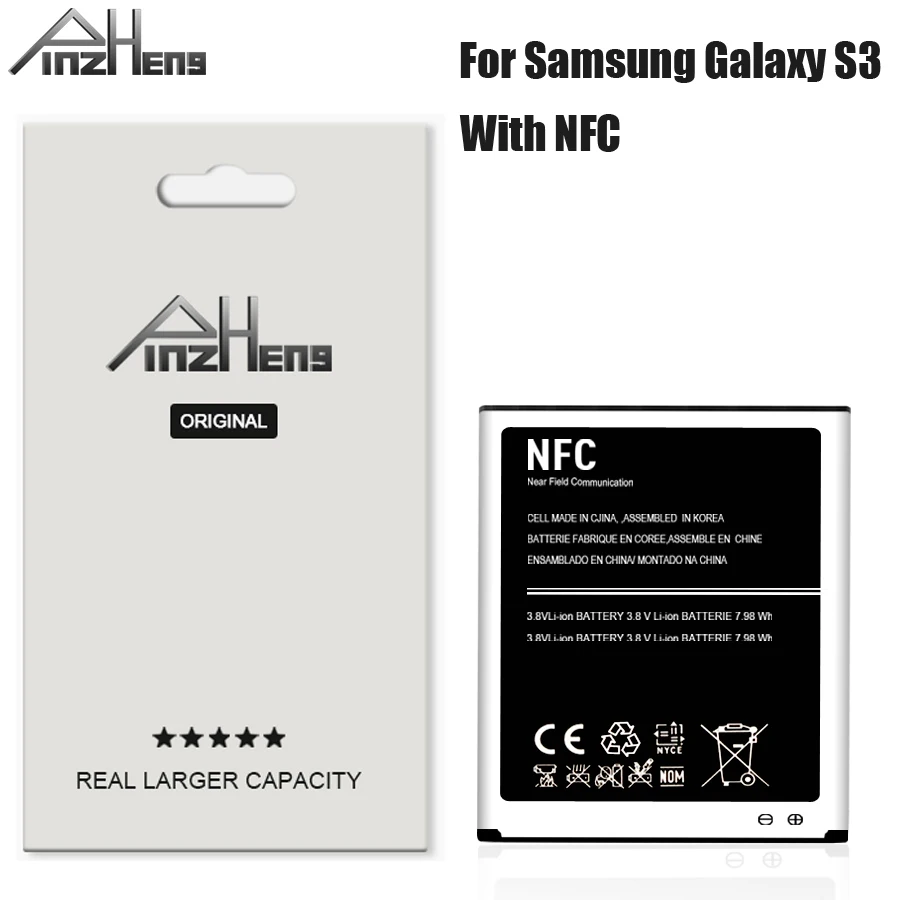 Аккумулятор PINZHENG для Samsung Galaxy S3 сменные батареи i9300 i9305 i747 i535 L710 T999 с NFC|Аккумуляторы мобильных телефонов| |