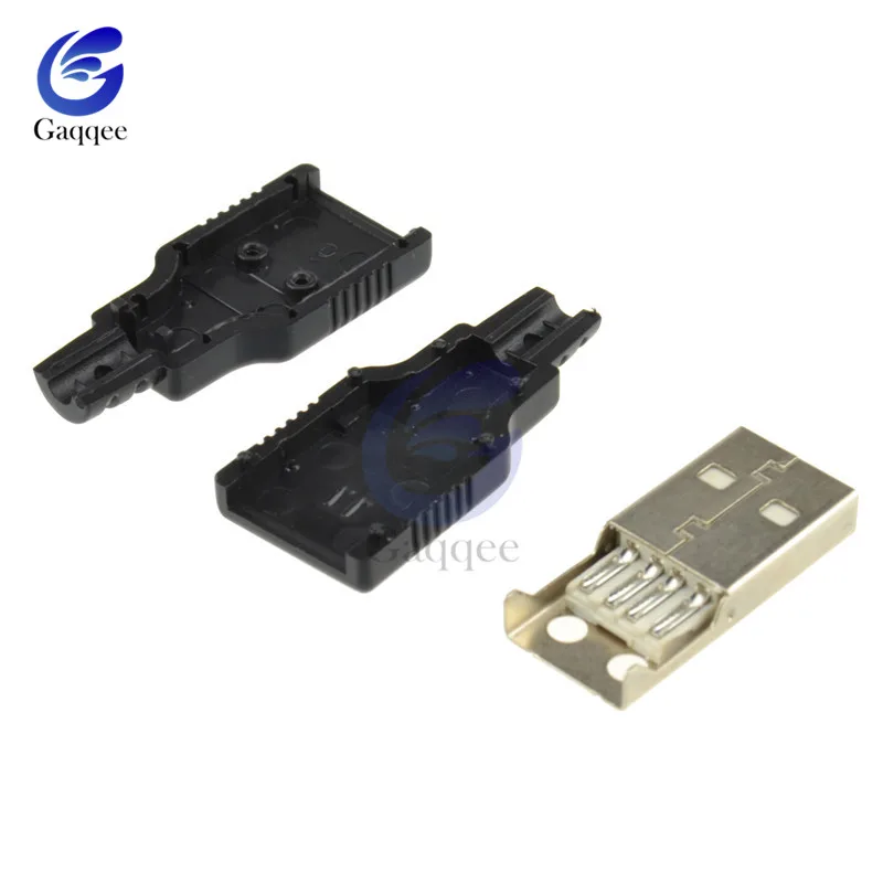 10 шт. 4 контактный разъем USB 2 0 типа A с черной пластиковой крышкой|Соединители| |