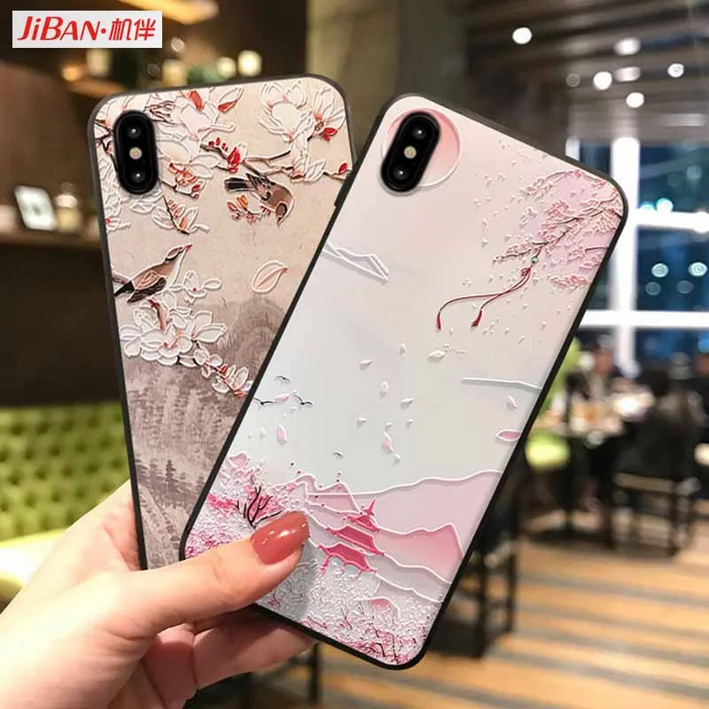 JIBAN For Samsung Note9 Coque Wholesale Matte Relief Landscape Magpie Cases XiaoMi 9 8 Mix2s 6x S10 |