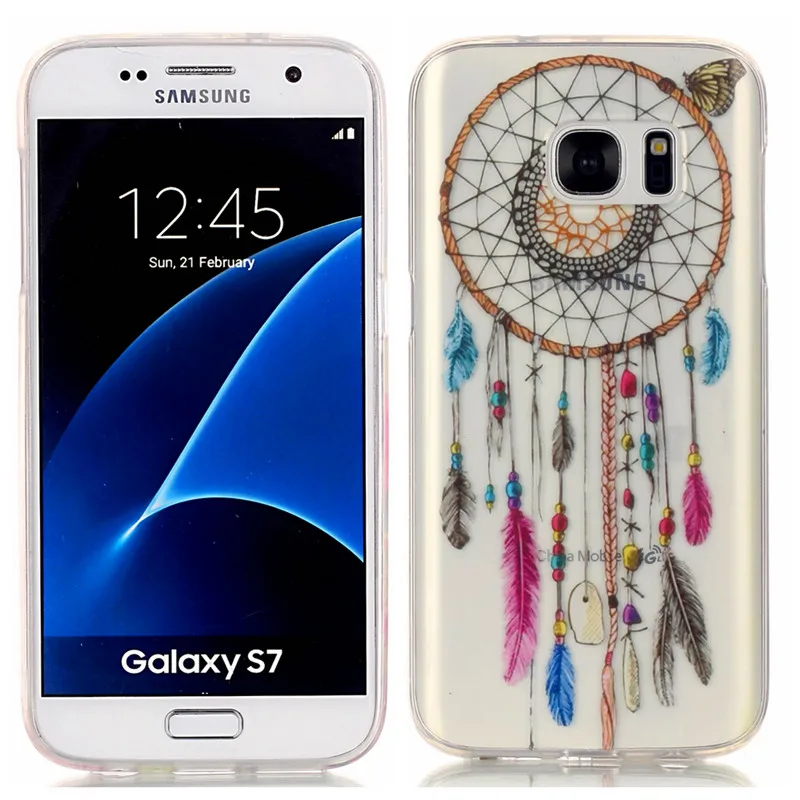 Для samsung S 7 G930f силиконовый чехол Цветной прозрачный мягкий ТПУ для задней крышки