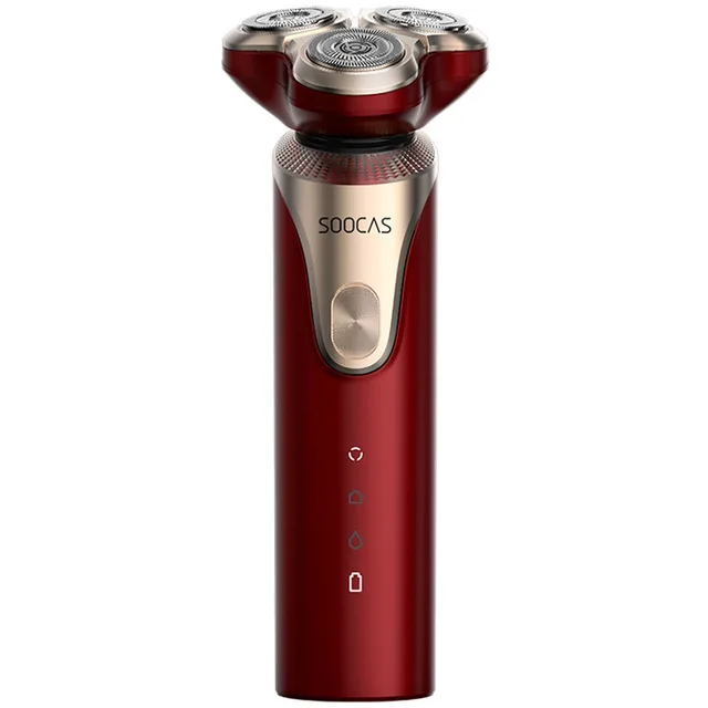 Оригинальные 3 режущие головки электробритва Xiaomi Mijia SOOCAS S3 USB перезаряжаемая Водонепроницаемая бритва для сухого влажного бритья Беспроводная для мужчин - Цвет: Красный
