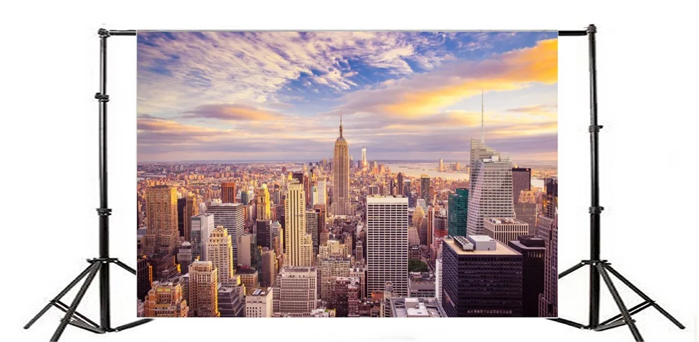 Фоны для фотографии Laeacco City Buildings Scenic Sky Clouds натуральные фоны фотографий