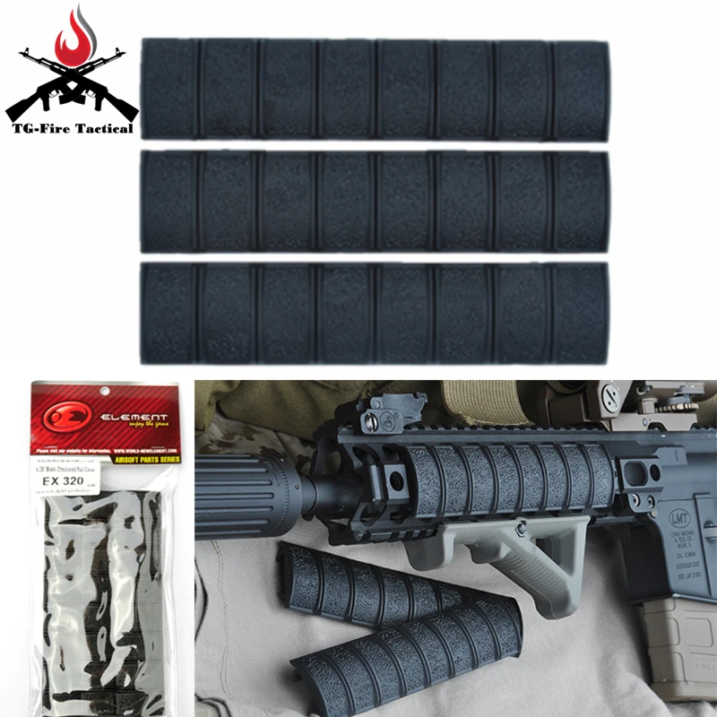 Element Airsoft 6 25 &quotЧерная Крышка рельса в клетку Picatinny нейлоновое пластиковое